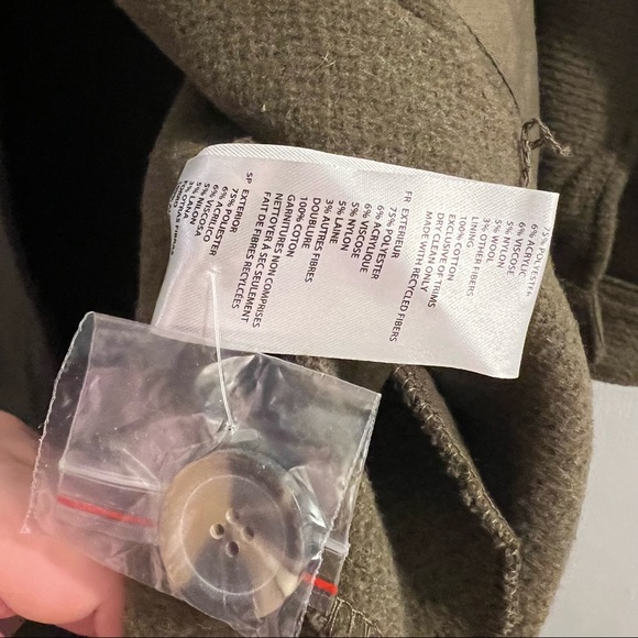 NWT noa Long Shacket Olive Green L - Picture 6 of 6
